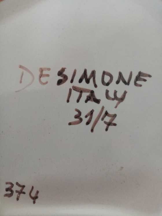 Image 1 of Placa mural de cerámica Ange Céleste Desimone/italy años 60 (26cm)