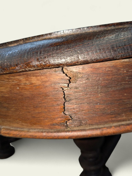 Image 1 of Wilhelminian coffee table | Late 19th century | Antique dining table with wood grain | Vintage furniture