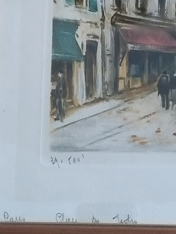 Image 1 of Litografia firmata da Charles BLONDIN (1913-1991) - "Parigi, Place du Tertre"