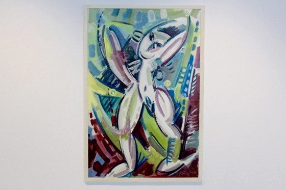 Martin Wollmer, Dipinto Moderno Astratto, Artista COBRA, Dipinti e disegni, Bianco (foto 9 di 9)