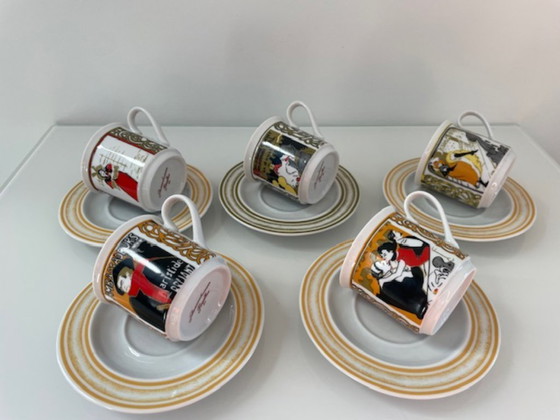 Image 1 of 5x Tazze e piattini Art Déco d'epoca (Lautrec)