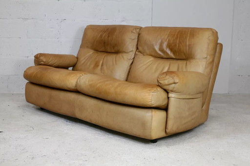 Ledersofa, Modell Albany, Ende der 70er Jahre, Roset Edition