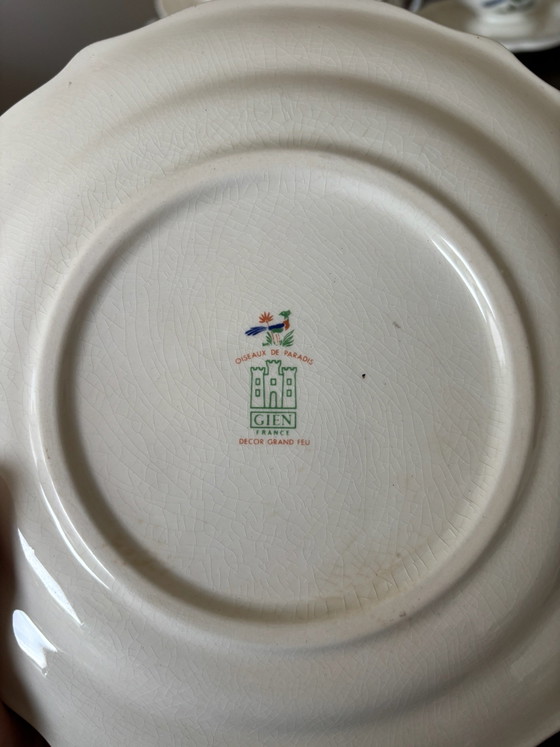 29-Piece Gien Oiseaux de Paradis Vintage Tableware Collection – France – Crockery, Porcelain (photo 3 of 15)
