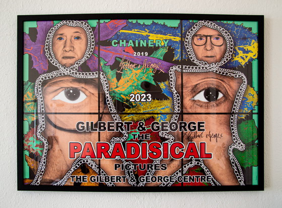 Image 1 of Gilbert & George Gesigneerde Poster / The Paradisical Pictures - Kettingmakerij / 59.4 x 84.1cm 23.4 x 33.1in (A1)