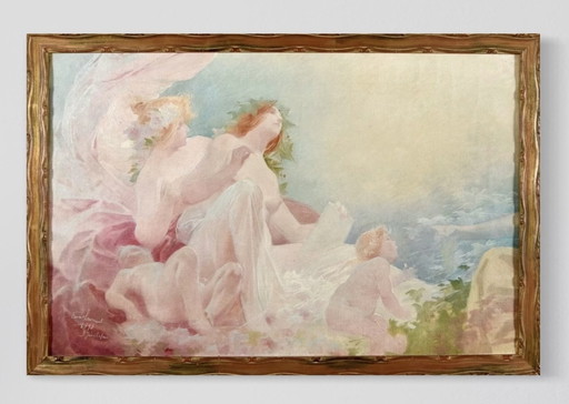 Privat Livemont magnifique peinture Art Nouveau de 1898