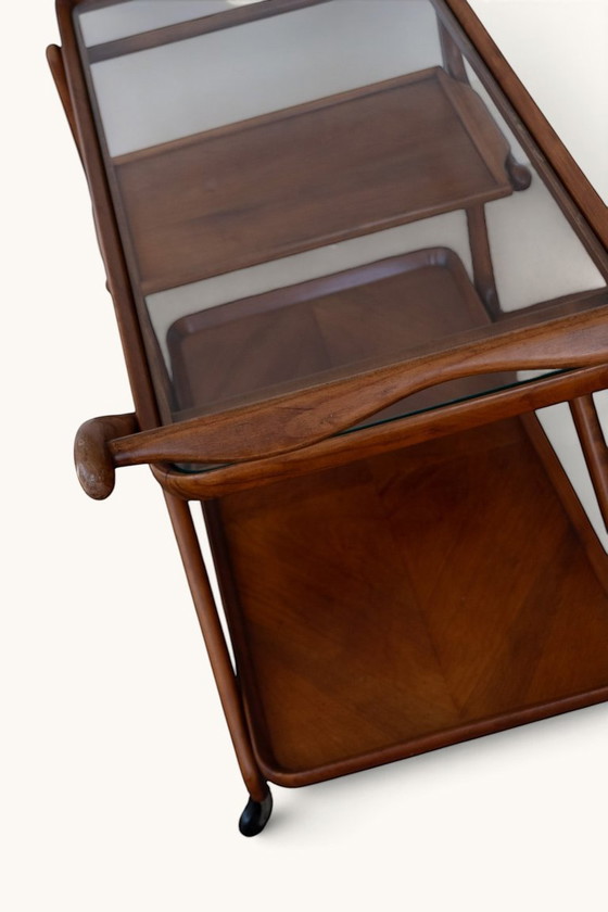 Carrello/carrello bar di Cesare Lacca per Cassina, anni '50 – Carrelli bar, Glass, Wood (photo 4 of 14)