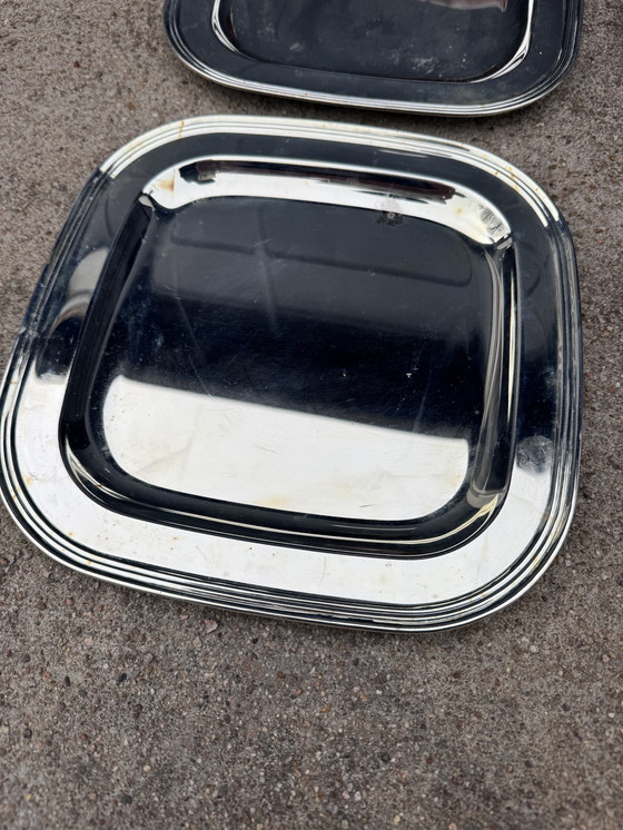 Image 1 of Piattini in metallo argentato degli anni '80