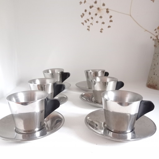 6x Tasses Expresso Inox