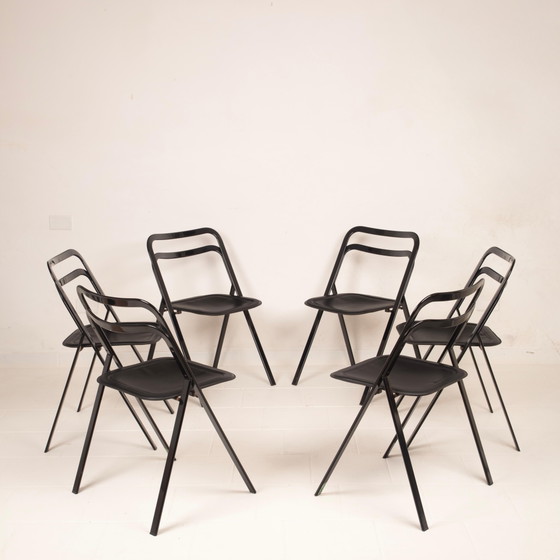 Sillas Clio de Acero y Cuero de Giorgio Cattelan para Cidue – Sillas de comedor, Leather, polished steel (photo 11 of 25)