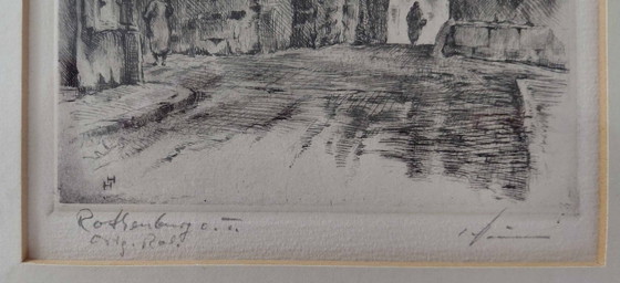 Image 1 of Signierte Original Radierung Rothenburg o. d. T.
