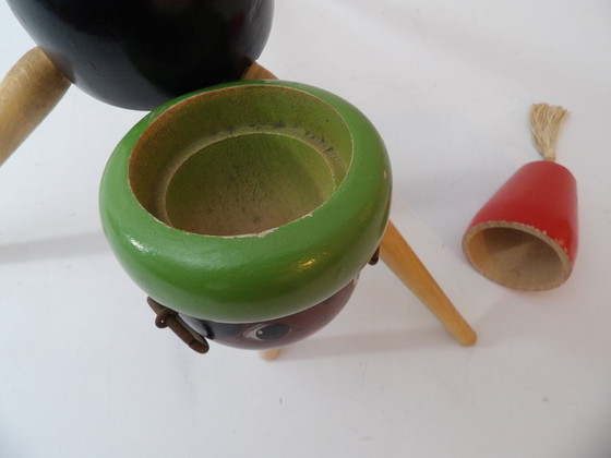 Image 1 of Vintage Wood "Moroccan boy with Fez" Child's Valet Made in France