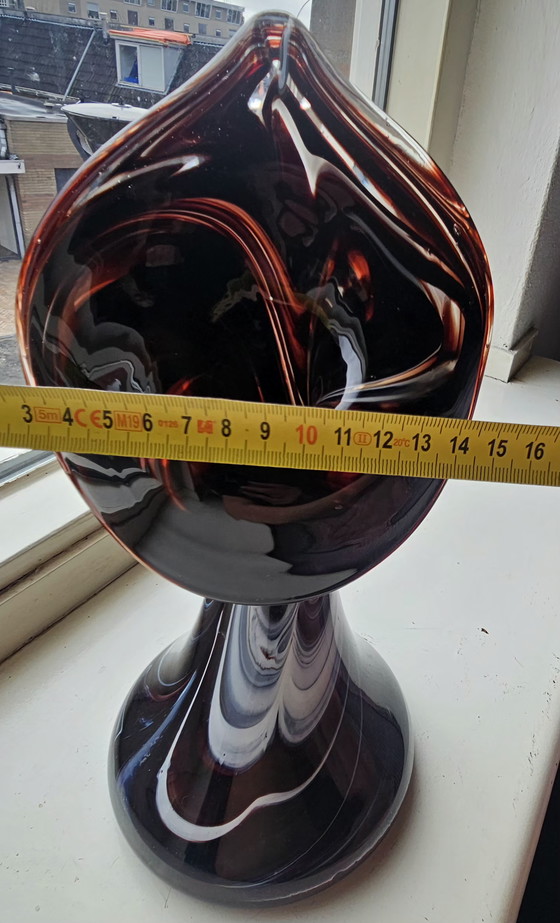 Image 1 of Harzkristall design art glass – organic flame sculpture – hand-blown