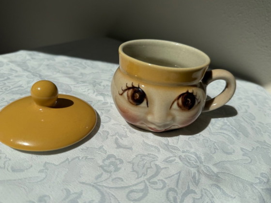 Ditmar Urbach Face Cup Set of 2 Art Object Vintage Pottery – Sculpture, Ceramic (photo 3 of 9)