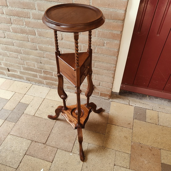 Image 1 of Table d'appoint pour plantes - Table d'appoint - Acajou - Piédestal Barley Twist