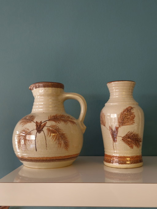 Set Of 2 Vases Bay Ceramic West Germany Vase