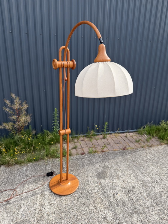 Lampada ad arco vintage in teak – Lampade da terra, Textile, Wood (photo 4 of 15)