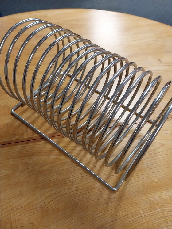 Image 1 of 1 x mcm verchroomd platenrek  in se vorm van een spiraal 1970's 