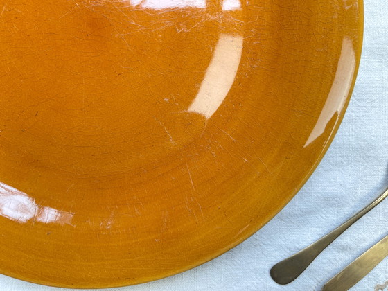 Vintage Amber Faience Dish, Longchamp, France 1970 – Crockery, Rustic (photo 2 of 5)