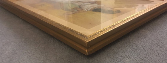 Image 1 of Pastel original signé – Louis-Marie-René Choprix (1888-1972) Femme au sofa, 1950 – Art belge XXᵉ siècle