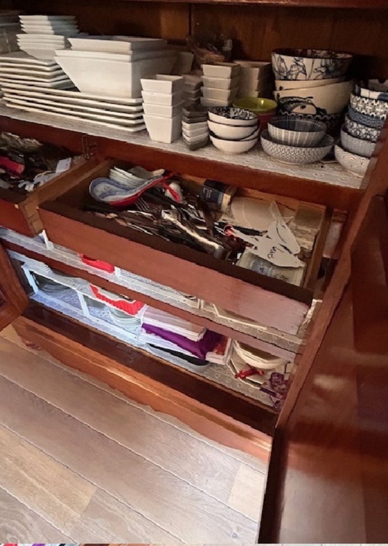 Image 1 of Antique mahogany Biedermeier maid's cupboard