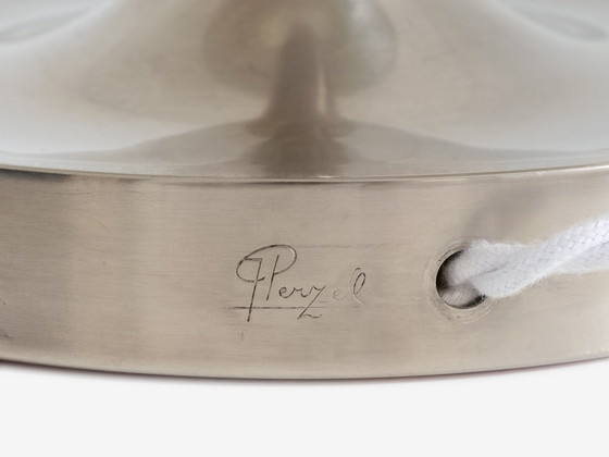 Image 1 of Lampada da tavolo Jean Perzel in nichel e metallo patinato, anni '40