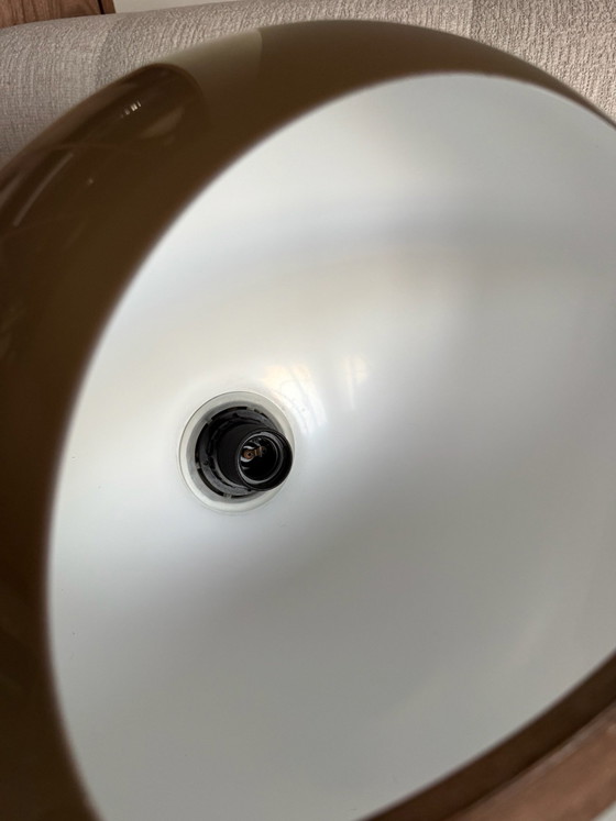 Vintage 70s design pendant lamp – Space Age – Plastic, Wood (photo 10 of 14)