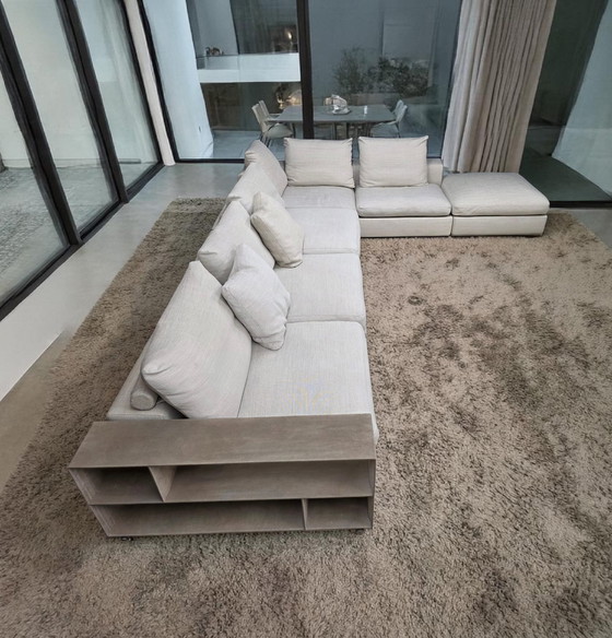 Image 1 of Divano angolare modulare Flexform Groundpiece 450x320cm in tessuto Extra