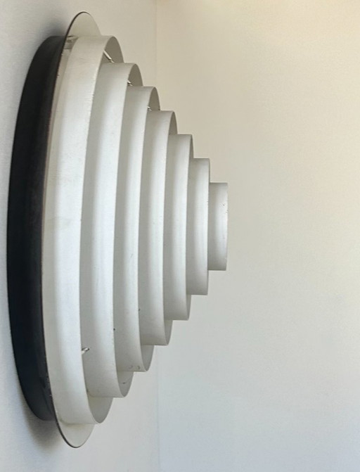 Lampada da parete vintage Falkenbergs, metallo bianco e nero, Svezia 1960