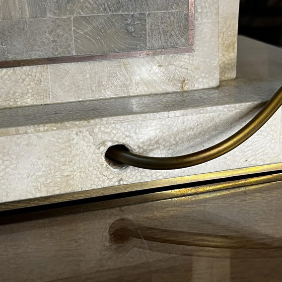 Hollywood Regency Lamp Base in Tessellated Stone & Brass Inlayby Maitland Smith, Usa, 1970s – Table lamps (photo 16 of 17)