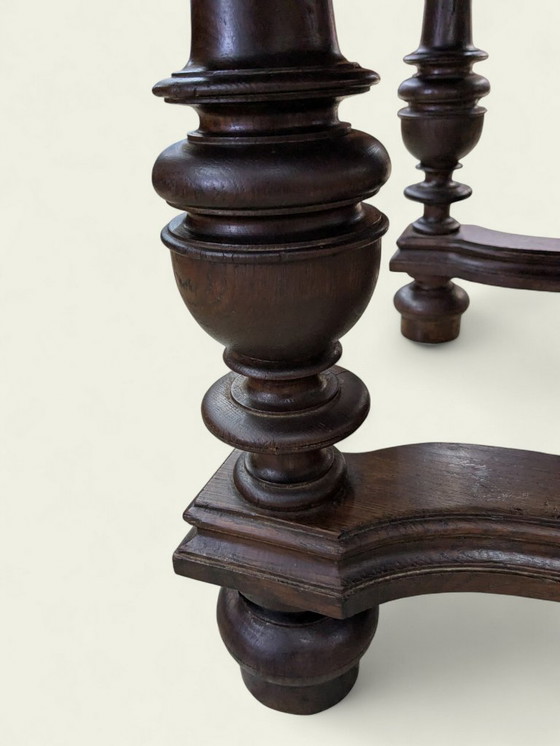 Image 1 of Table ancienne Gründerzeit | XIXe siècle | Chêne | Hauteur 74 cm | Table à manger vintage