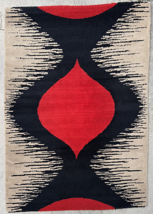 Großer skandinavischer Rya-Teppich aus den 1970er Jahren