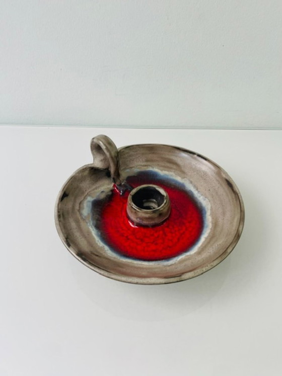 Image 1 of Vintage retro blaker met rood lava glazuur