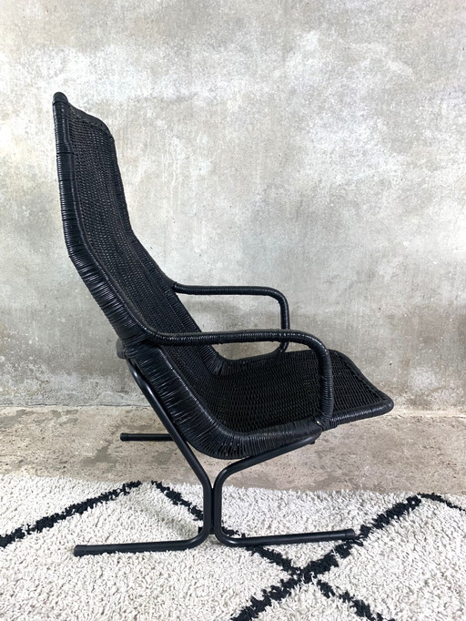 Model 514 C Lounge Chair in Rattan by Dirk van Sliedregt for Gebroeders Jonkers Noordwolde, 1960s