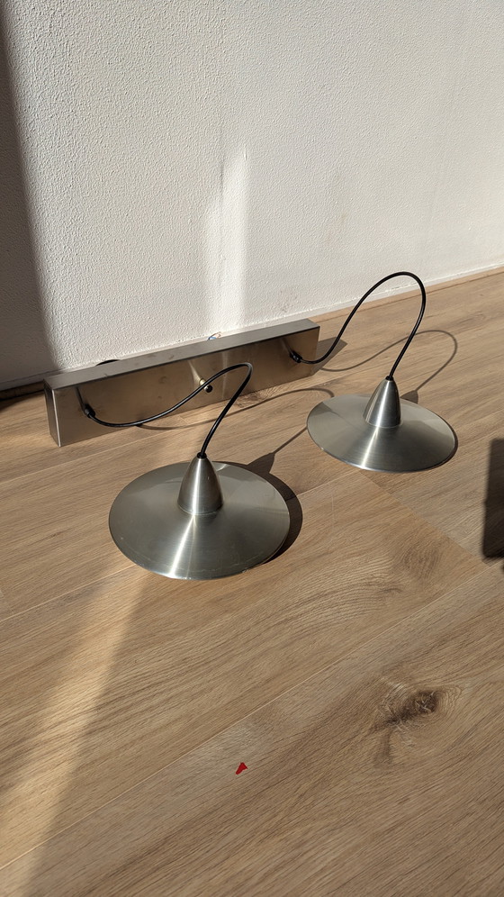 Image 1 of Lampada a sospensione doppia Hala Zeist UFO vintage in alluminio