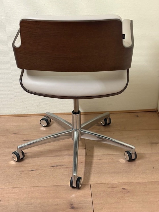 Image 1 of 4x Thonet S845 Design Chair Leather On Wheels