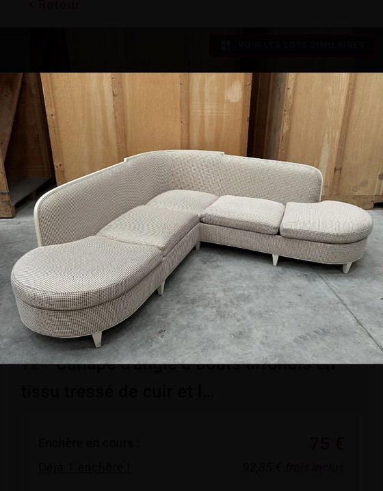 Image 1 of Sofá esquinero Counot Blandin - Piel y lana - Edición de lujo/diseño