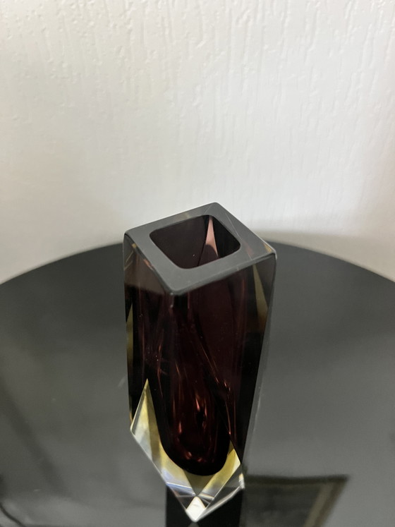 Mid-Century Murano faceted Sommerso glass vase (Luigi Mandruzzato) (photo 3 of 12)