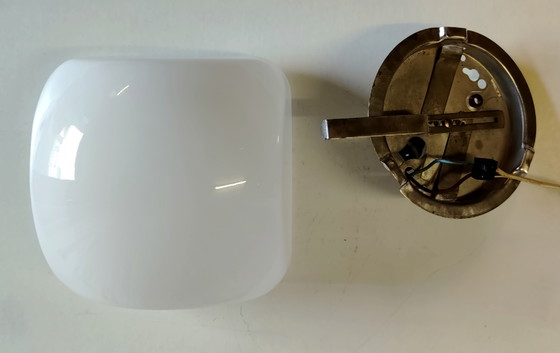 Plafoniera o applique a globo opalino - metà del XX secolo – Plafoniere, Vetro (photo 8 of 8)