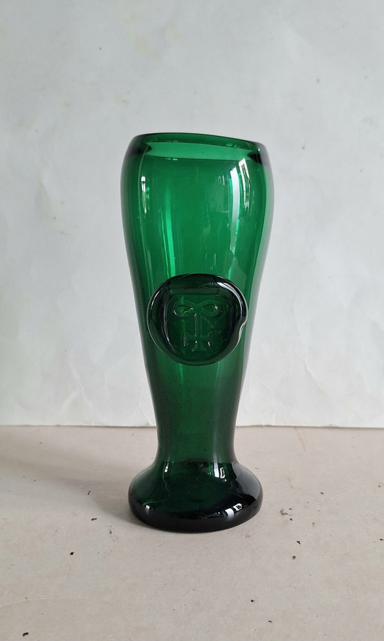 Max Verboeket Kristal Unie/Royal Leerdam Green Vase with Seal. – Glass (photo 2 of 9)