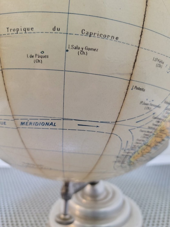 Image 1 of Mappamondo educativo vintage Girard, Barrère & Thomas – 1957 – Gioiello storico e decorativo