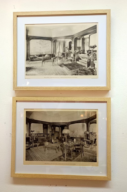 2x marcos de ilustración Art Nouveau, 1910