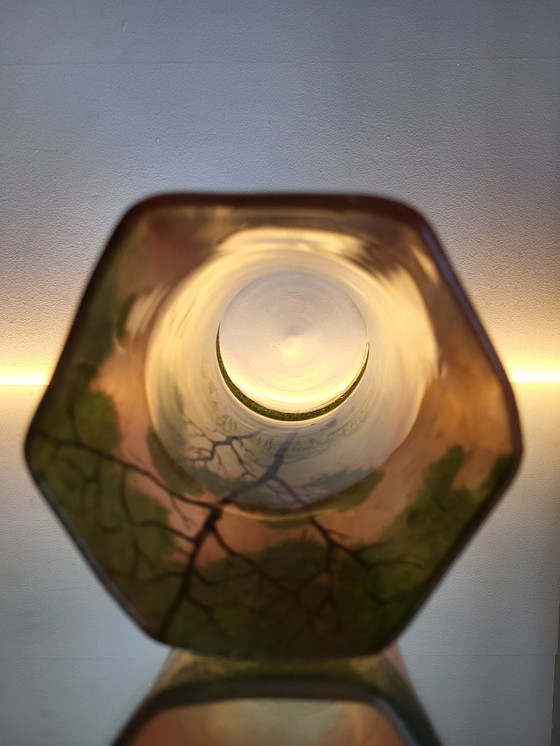 Image 1 of Art Nouveau vase, Théodore Legras, enameled glass vases, set