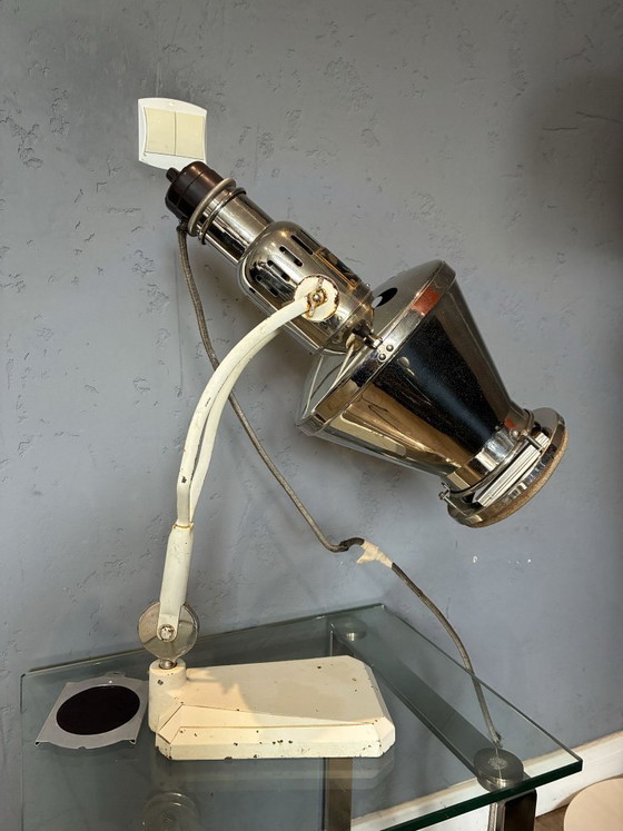 Lampe médicale Hanau Sollux, design industriel, années 1940, Original Hanau, Métal, Argenté, Industrieel (photo 3 sur 8)