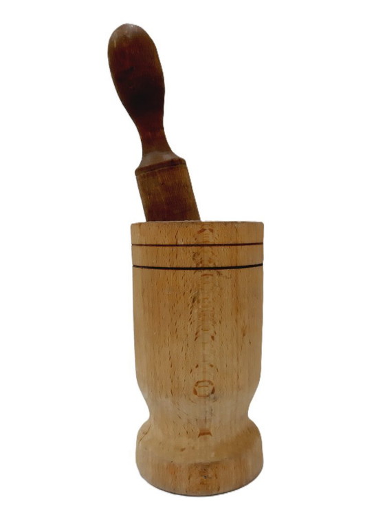 Image 1 of Mortier et pilon en bois vintage