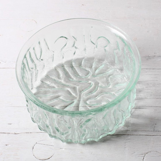 Image 1 of Vintage Pressed Glass Fruit Bowl: Large Bohemian Glass Union Centerpiece / 1970s