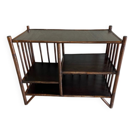 Scaffale console in rattan marrone