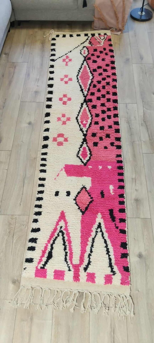Berber carpet 195 x 100 Boho new wool rug runner stairs