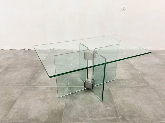 Image 1 of Vintage glazen salontafel toegeschreven aan Peter Ghyczy, 1970