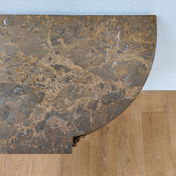 Image 1 of Mesa consola de pared, mesa auxiliar con tapa de mármol y espejo