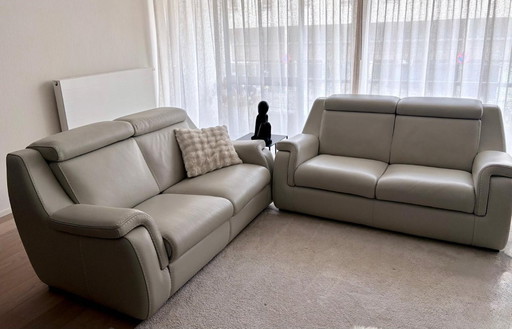 Conjunto de salón de cuero de alta calidad de 2 x 2 plazas